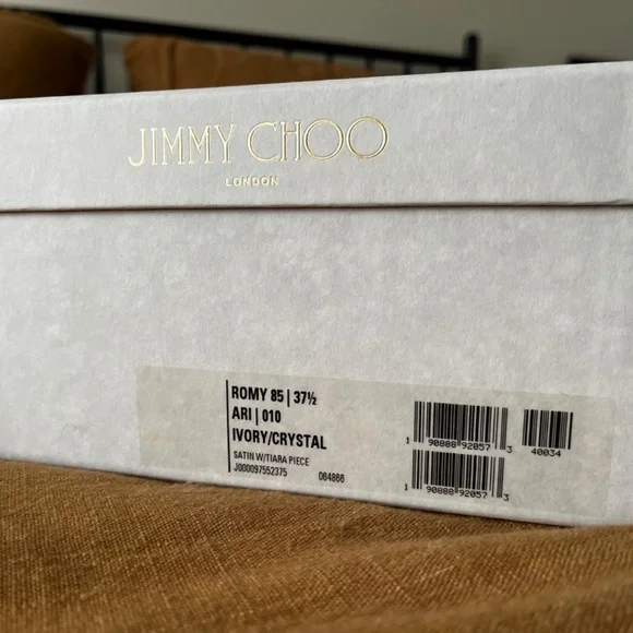 Jimmy Choo Women's White Romy 85 Ivory Satin Pointy Toe Pumps With Crystal Tiara